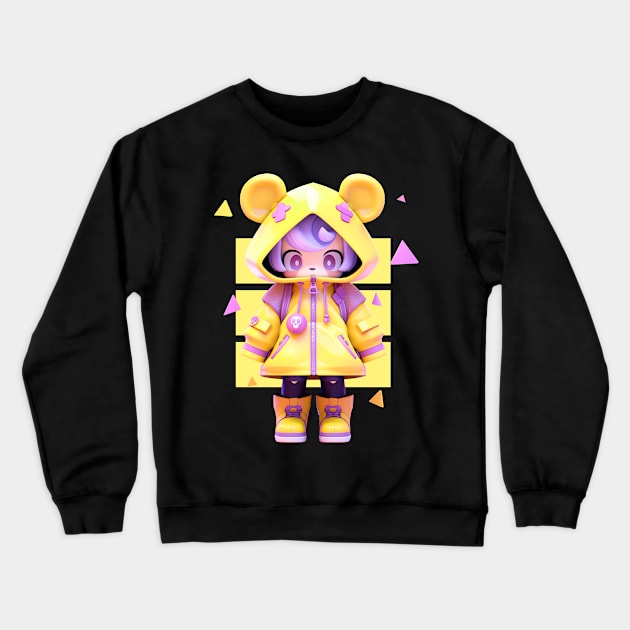 AKBLM - LITTLE CUNFUZZLED KUMIKO | KAWAII 3D ANIME CHARACTER Crewneck Sweatshirt by AKBLM